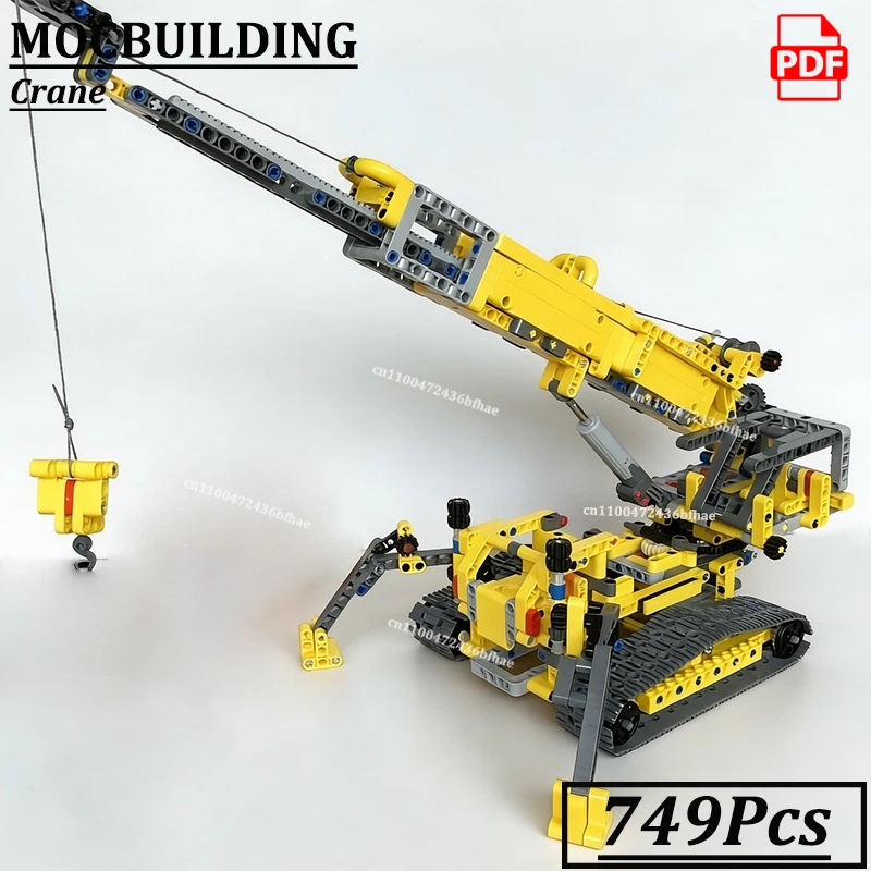 Tracked Crane Model Heavy Duty Car MOCBUILDING Technology Practice Engineering Vehicle Blocks Construction Assembly Toys Gifts