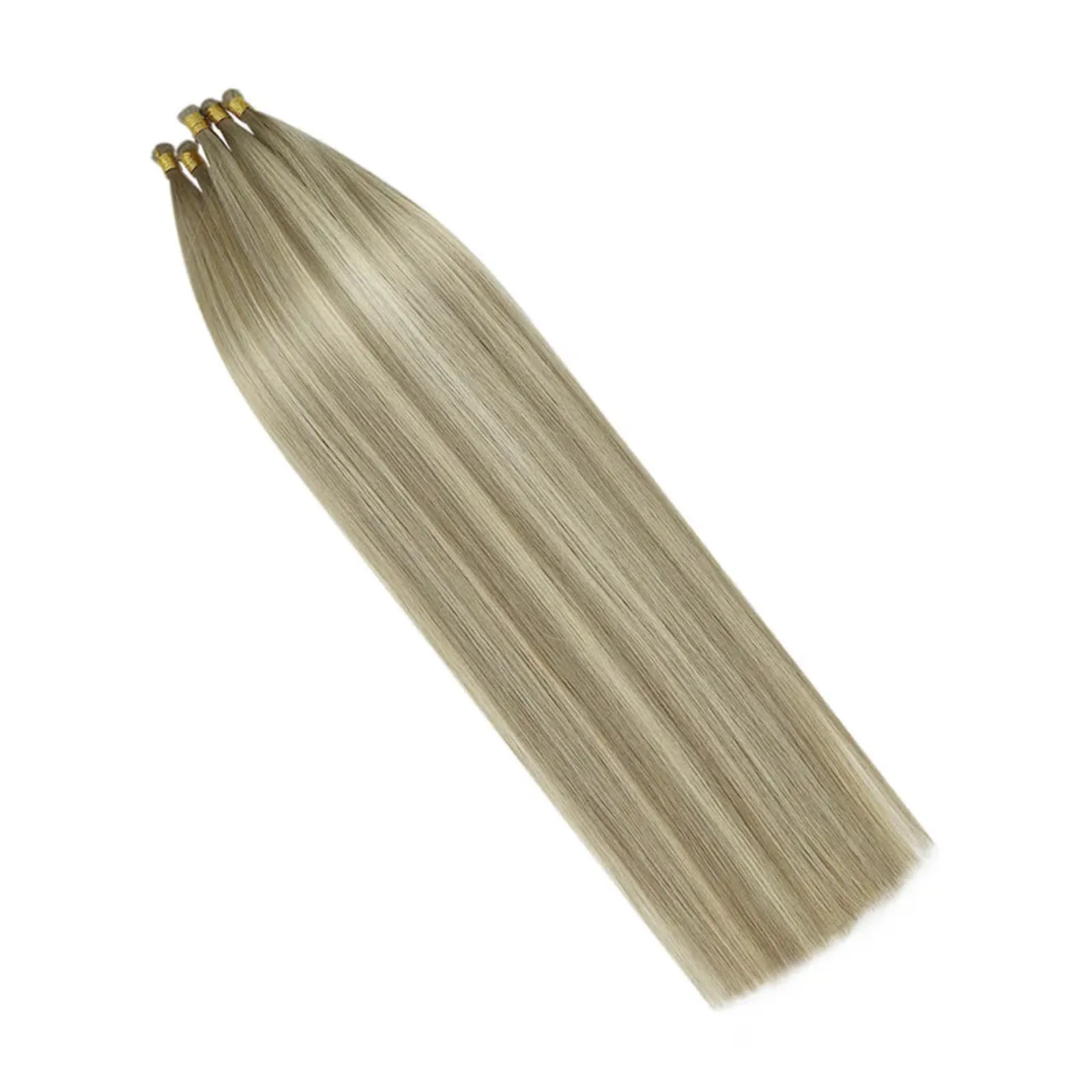 YoungSee-Extensión de cabello virgen 100%, pelo virgen atado a mano, tejido plano, Balayage marrón, 14-24 pulgadas