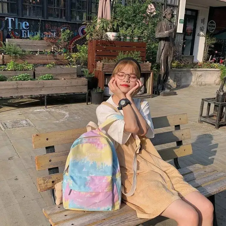 Waterproof Nylon Women Backpack Dyeing School Backpacks Female Travel Back Pack For Teenagers Girls And Boys Shoulder Bag