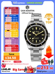 San Martin Vintage 38mm 6200 Diver Watch New Upgraded for Men Luxury NH35 Automatic Mechanical Sapphire Waterproof 200m Relojes