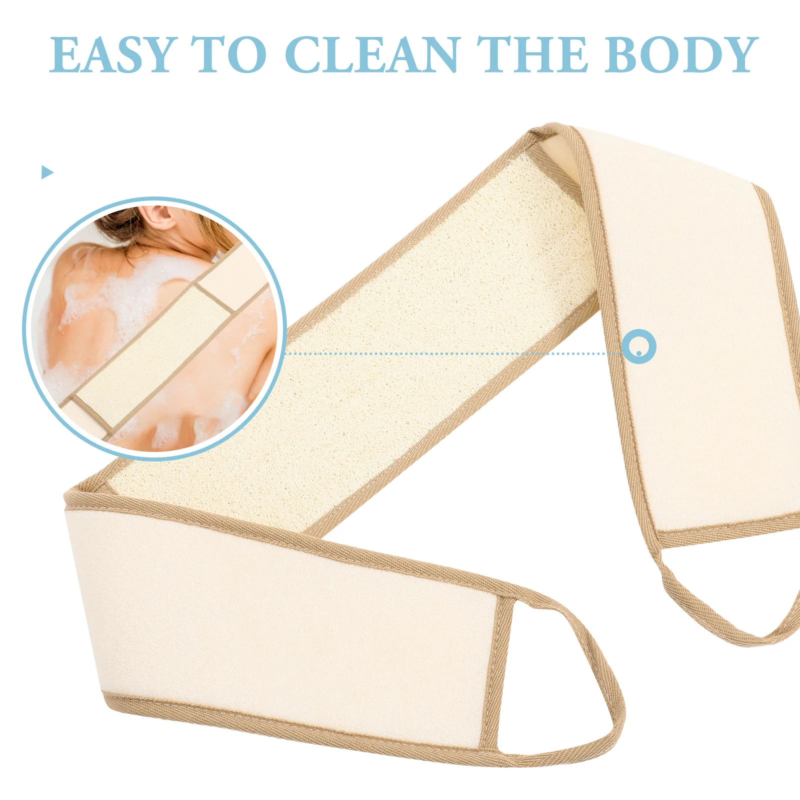 

Exfoliating Scrubber Shower Loofah Bath Back Scrubber Lightweight Portable Long Strap Back Cleaner for Men and Women