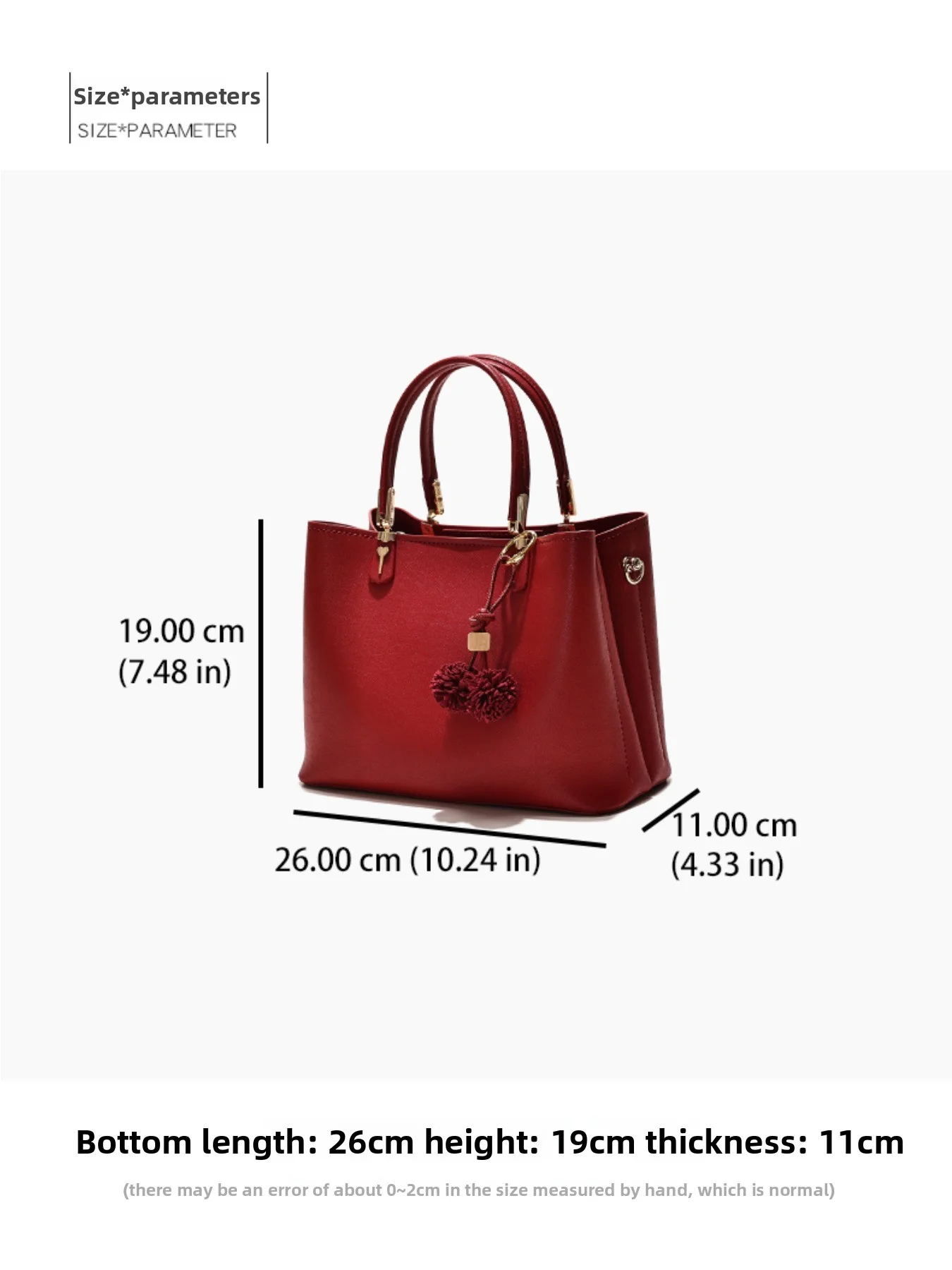 حقيبة مربعة ذات سعة كبيرة ومزاجية متعددة الاستخدامات للنساء في منتصف العمر بلون سادة #2