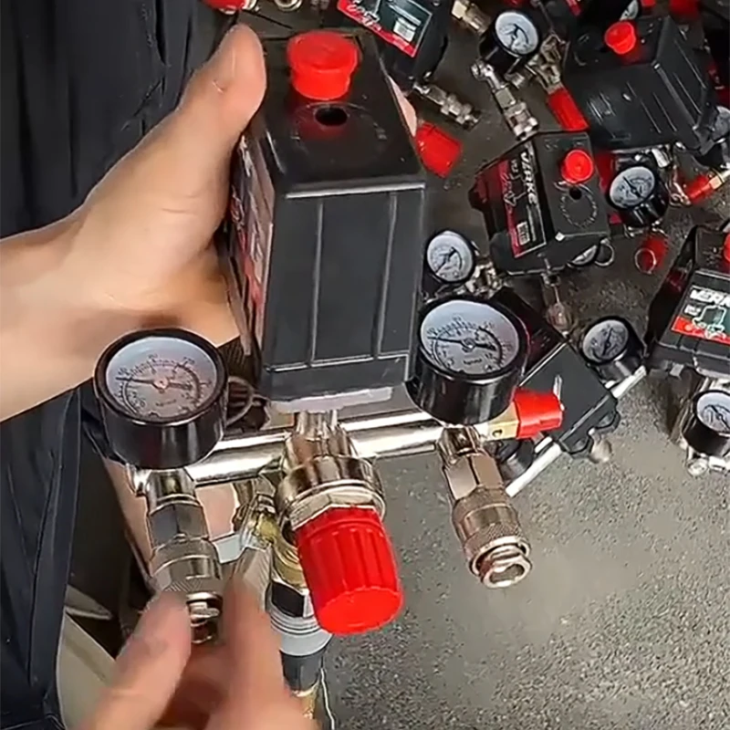 أجزاء أداة السلطة مقاييس ضغط الهواء ضاغط الهواء ثقب واحد مفتاح الضغط مضخة باما قوس الجمعية منظم المنوع