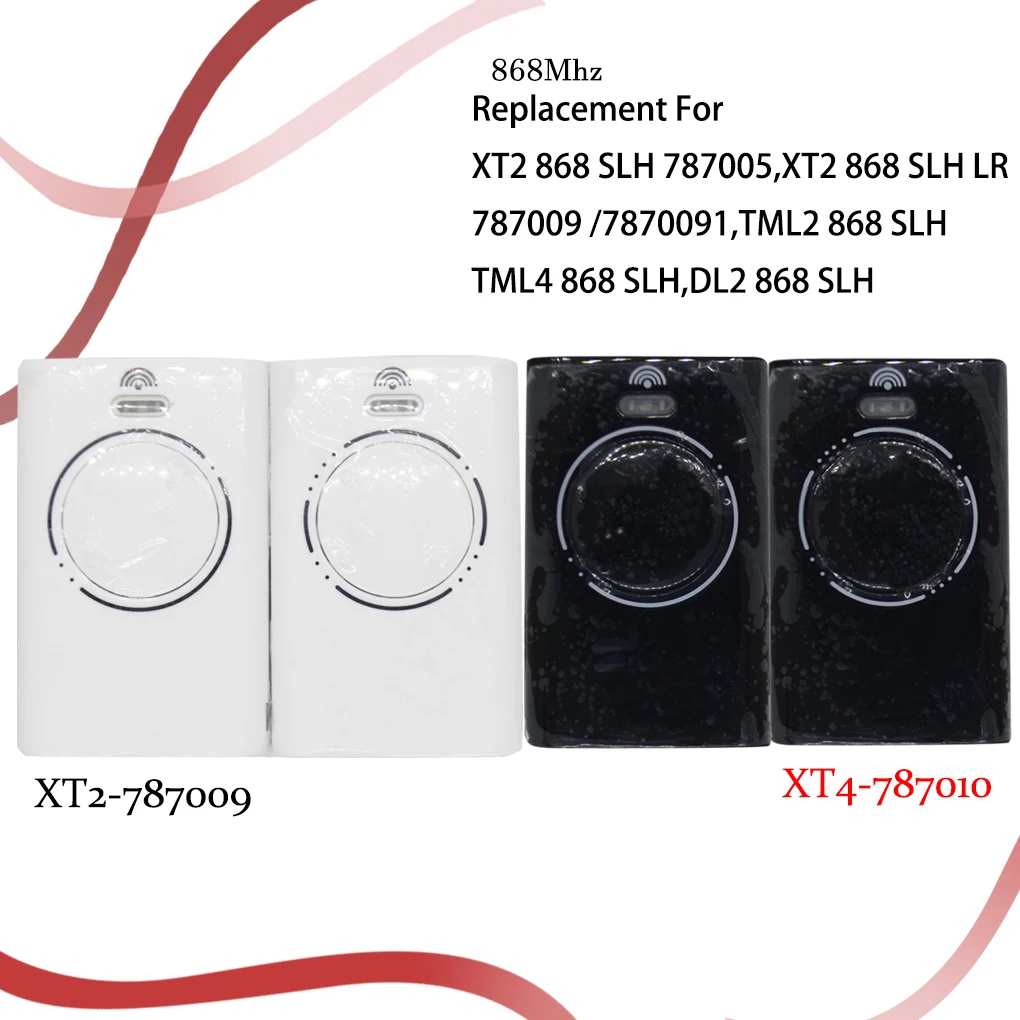 10PCS black 868 XT2 XT4 SLH LR Garage DoorRemote Compatible with 868MhzFrequency XT2 XT4 868 SLH, XT2 XT4868 SLH LR
