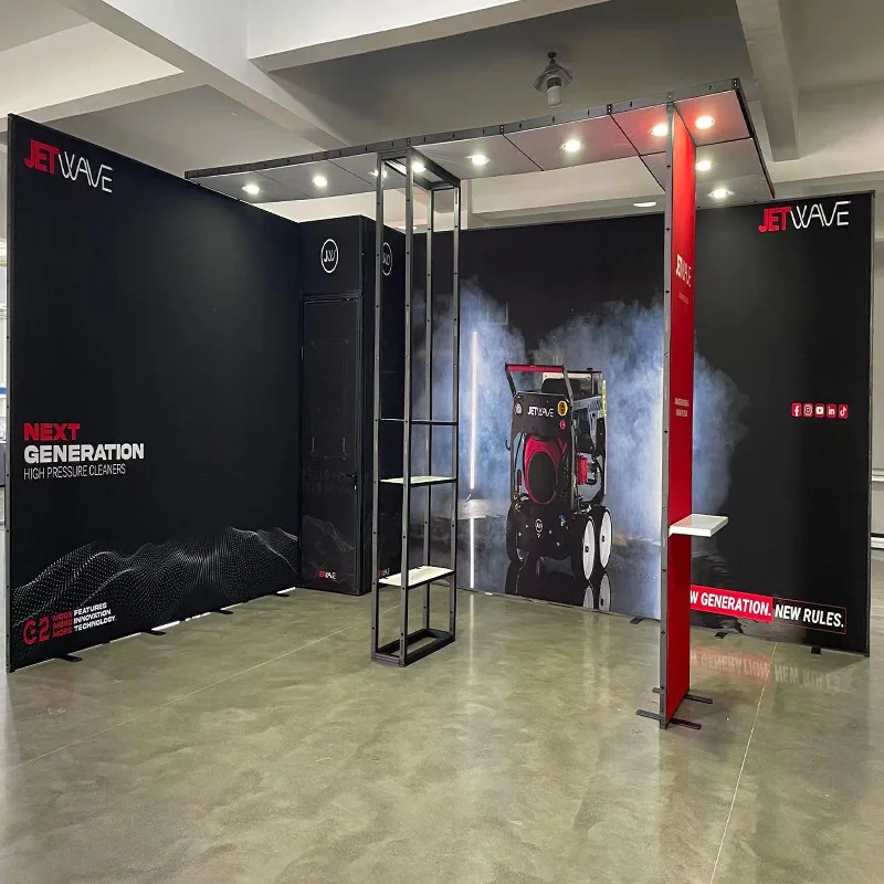 Pantalla Modular Luban de 20X20 Yier, marco de aluminio, tela de tensión, comercio gráfico, exposición, cabina de exposición