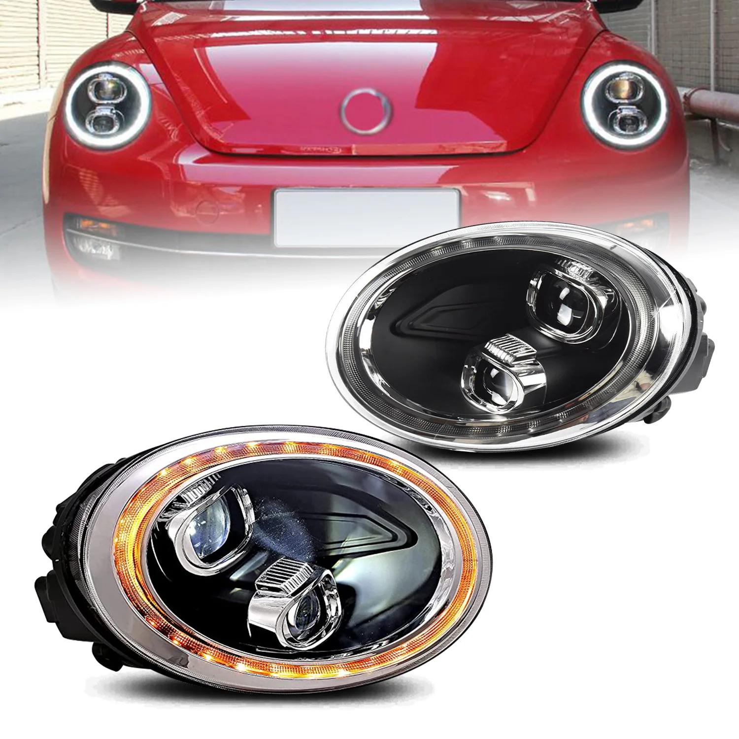 For Volkswagen Beetle 2013-2021 DRL High Low Beam Accessories Front Lamps Popular Car Styling LED Headlights