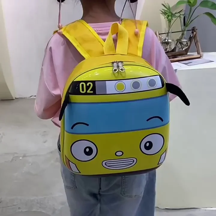 Tayo Cartoon Little Bus Schoolbag Bag Suitable For 1-6 Years Old Christmas Gifts New Cartoon Cute Car Backpack