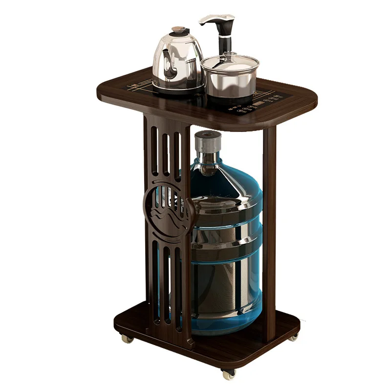 

Mobile tea table Household small tea table Side cabinet Solid wood kettle integrated cabinet