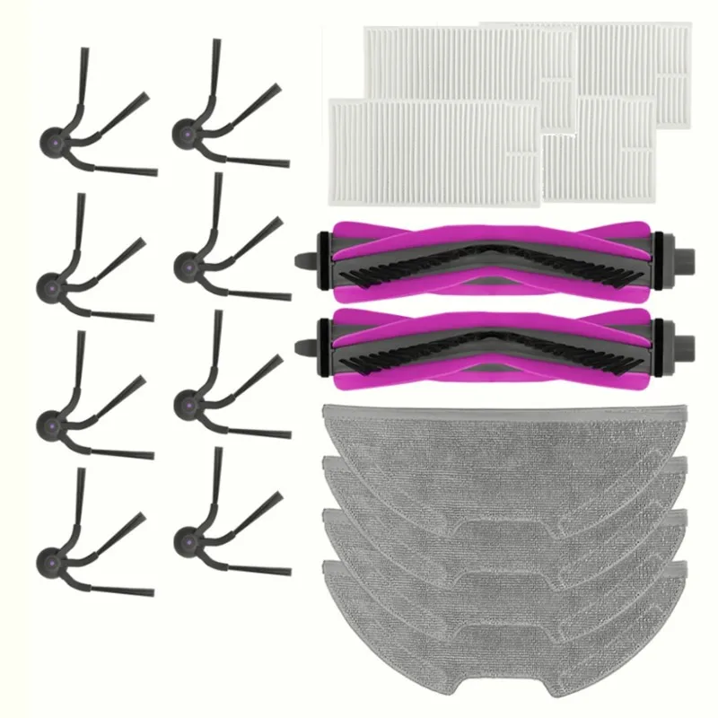 

N95R For Eureka E20 Evo Plus Robot Vacuum Replacement Parts 18PCS Accessories Kit Roller Brushes Filters Mop Pads Side Brush