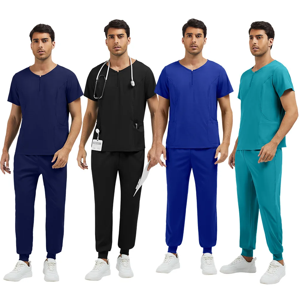 

Slim Fit Men Medical Uniforms Women Scrubs Sets Hospital Surgical Gowns Nurses Accessories Dental Clinic Beauty Salon Workwear