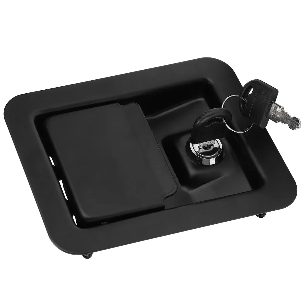 

141*109mm Generator Panel Lock 4-Corner Mounting with Keys Square Panel Lock Black Stainless Steel Genset Panel Lock