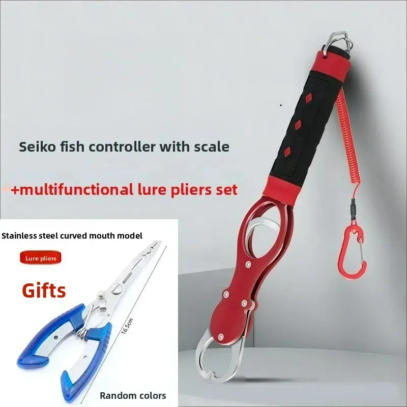 

LIANMAN Multi Functional Fish Controller with Lip Carrying Scale Fishing Tool Comes with Aluminum Alloy Fishing Pliers