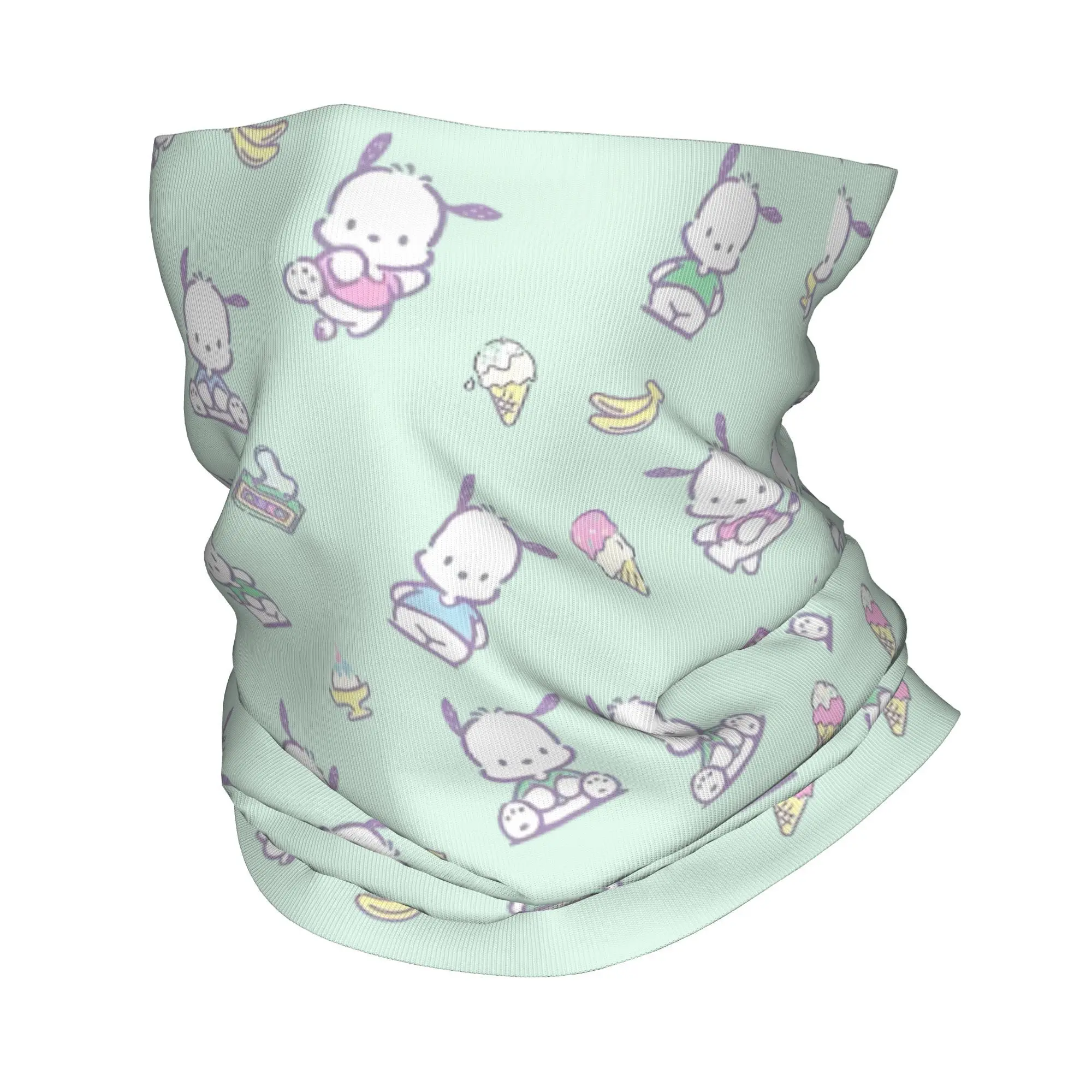 Custom Pochacco Cartoon Winter Headband Neck Warmer Men Women Ski Cycling Tube Scarf Kawaii Anime Pattern Face Bandana Gaiter
