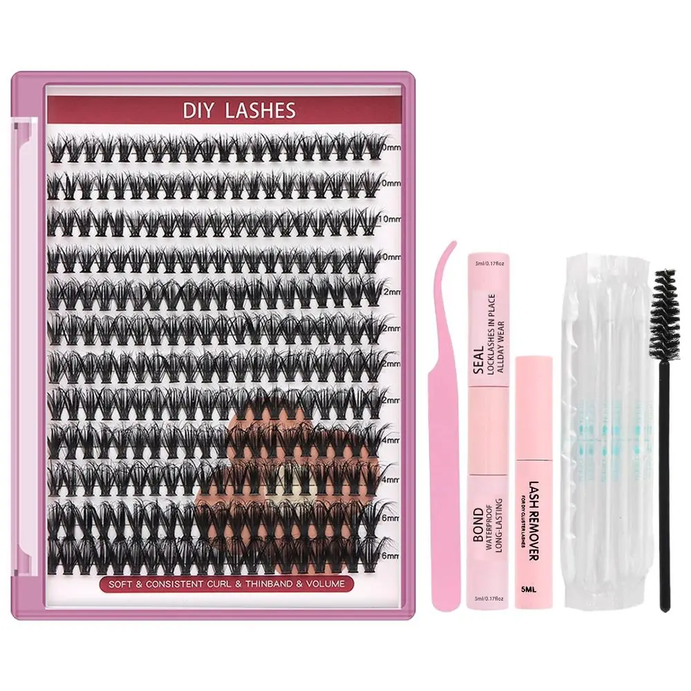 

Pairs DIY Eyelash Extension Kit Look Like Extensions Cluster Lashes Cluster Lash Wispy Natural Look False Eyelashes