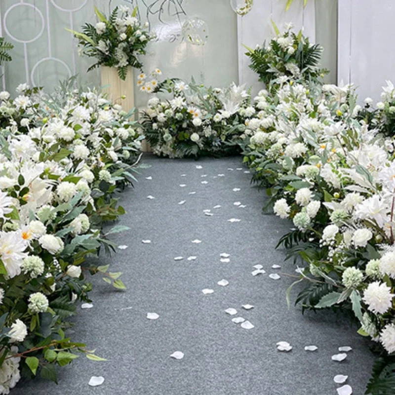 Forest Style Wedding Venue Flower Arrangement Photography Decoration Props Outdoor Wedding Hall Road Leading Artificial Flowers