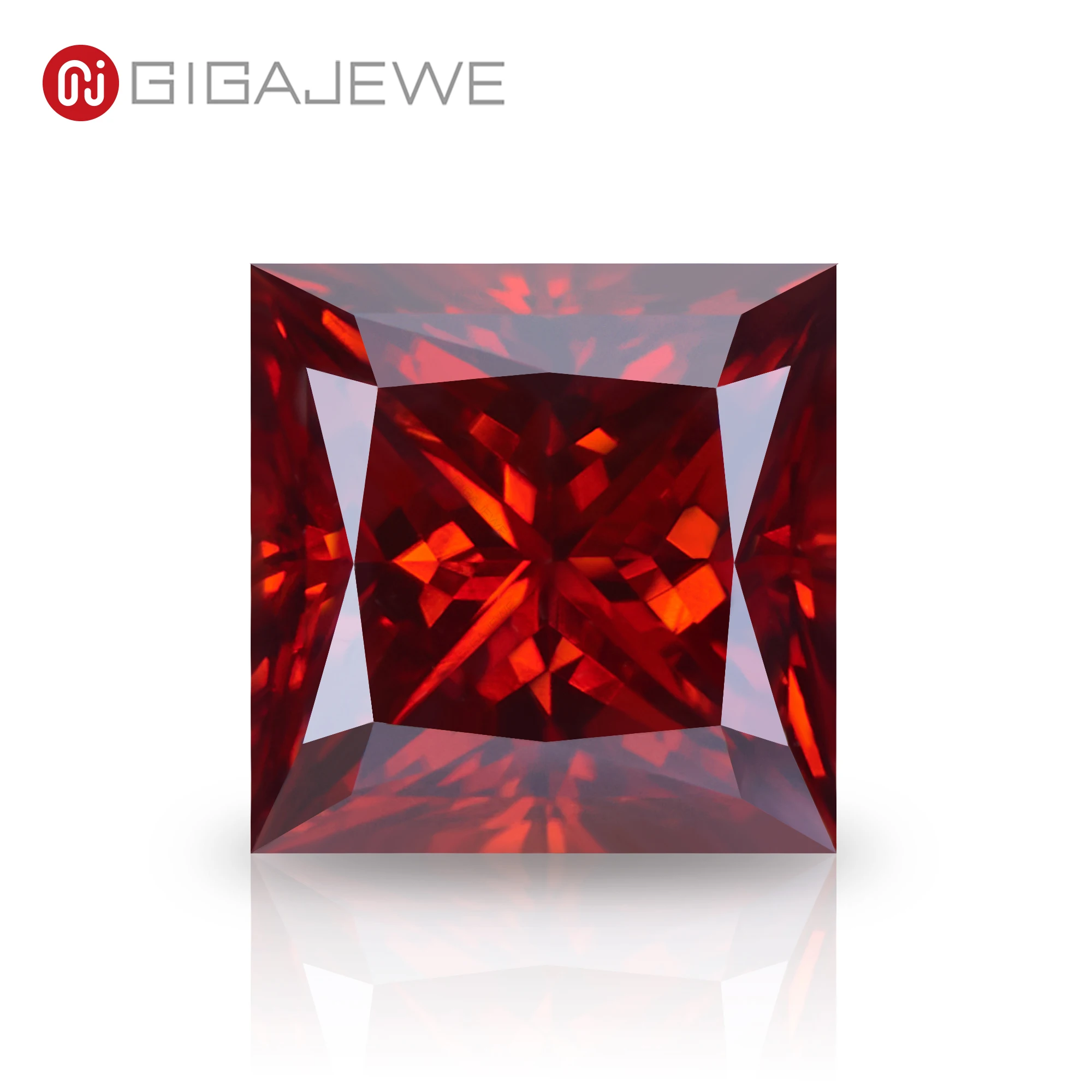 GIGAJEWE Moissanite Handmade Princess Luxury red Color VVS1 Premium Gems Loose Diamond Test Passed Gemstone For Jewelry Making