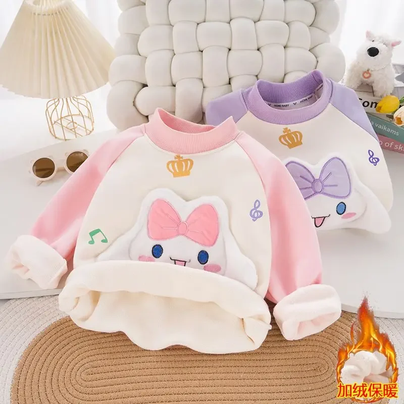 Hoodie Cinnamoroll for boys and girls with thick Ollie velvet half high collar with foreign fashion children