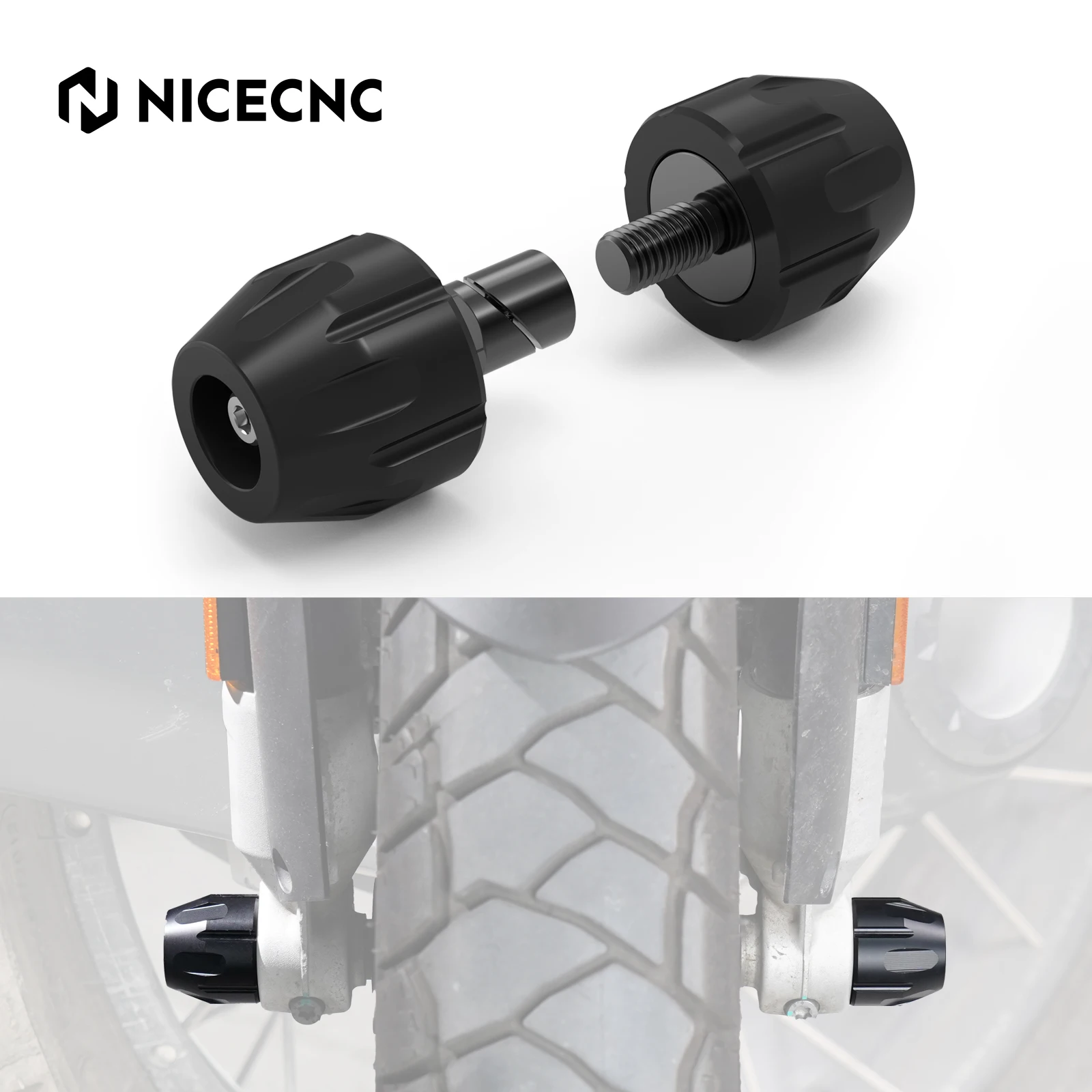 NICECNC Front Hoops Slider Crash Guard For BMW R1250GS 2018-2023 R1250GS Adventure 2018-2024 2023 2022 2021 2020 2019 R 1250 GSA