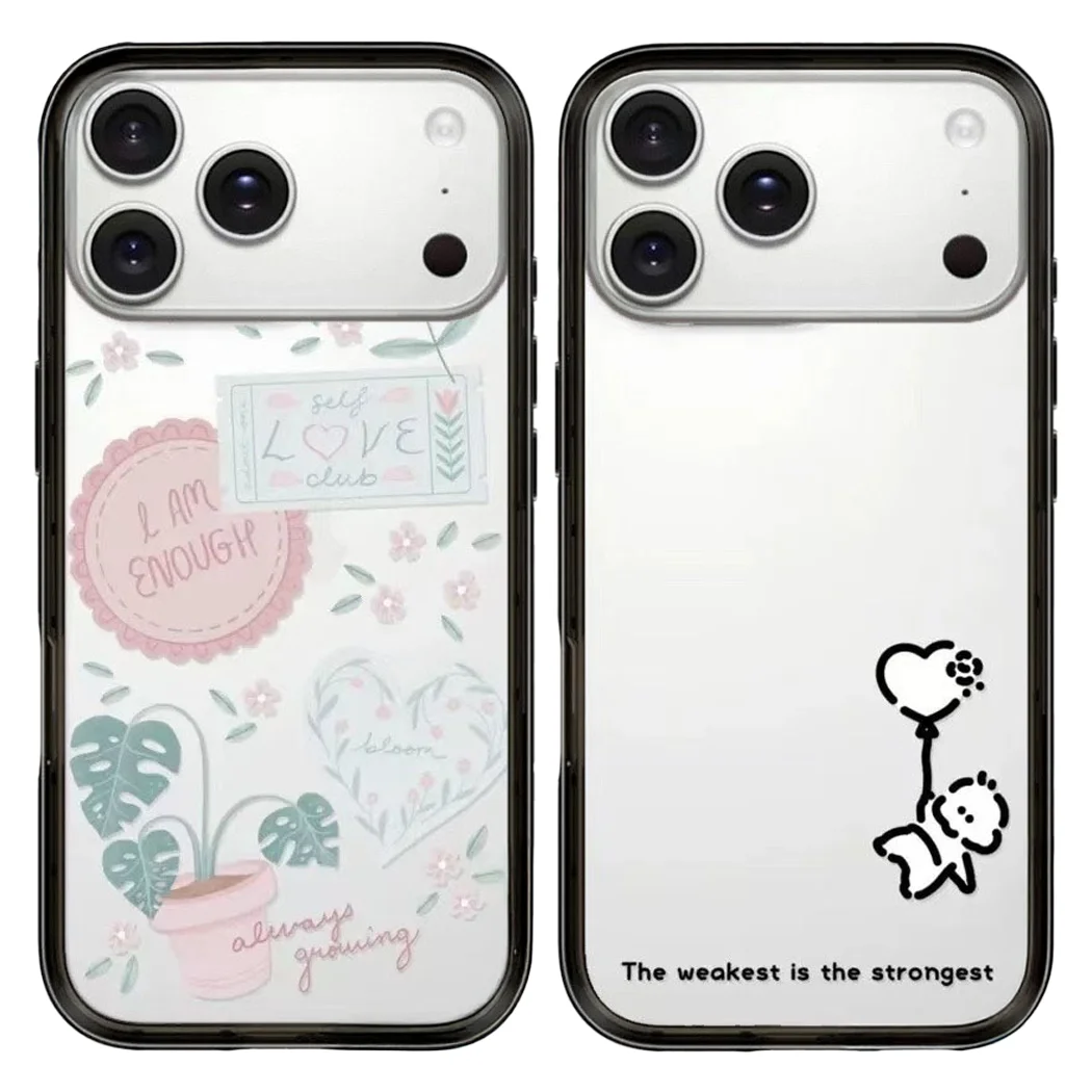 

Multicolor Cartoon New Type Acrylic Black Border Magnetic Case: Compatible with IPhone 17 16 15 14 13 Pro Max 17 Air