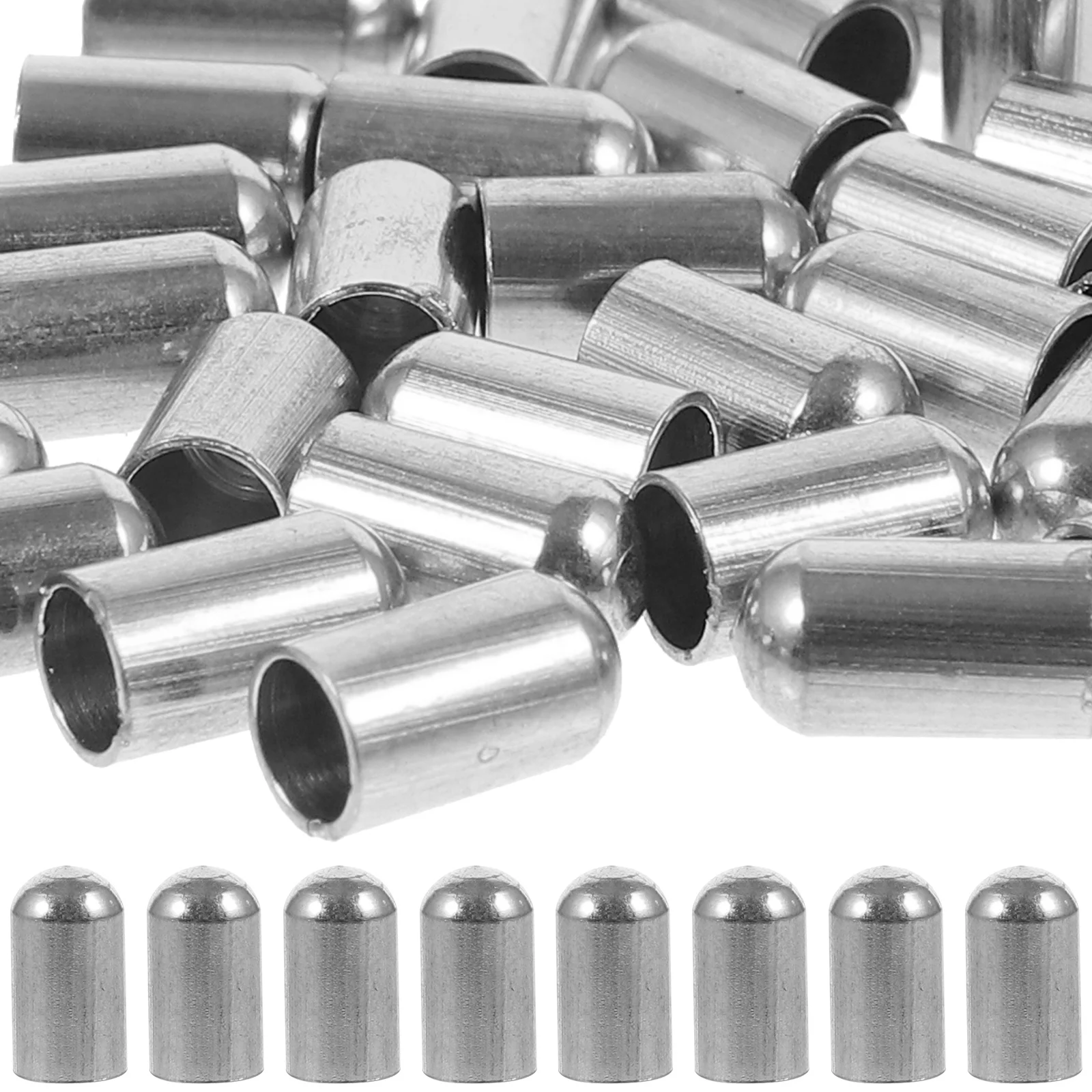 30pcs Stainless Steel Cord End Cap Rope Stopper For Bracelet Necklace Diy Jewelry Making Rope End Fastener Cord Lock
