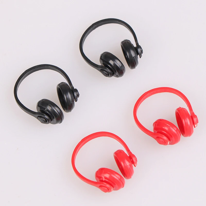 2 ชิ้น 1/12 Dollhouse Miniatures พลาสติกหูฟังหูฟังตุ๊กตา House Decor ประณีตรายละเอียดหูฟังไร้สายหูฟังรุ่น