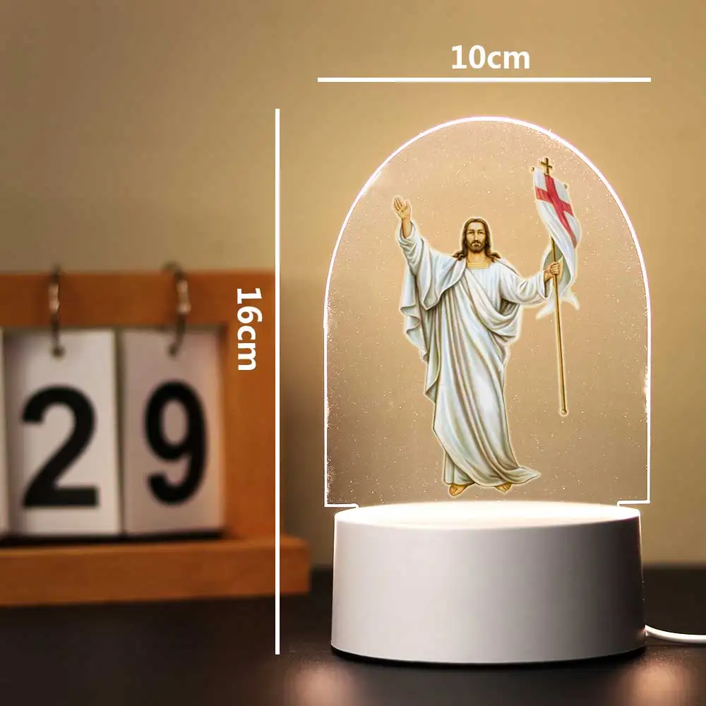 1 pc NEW Jesus 3D Touch LED Night Light for Children\'s Room Decor the Kids Birthday Gift