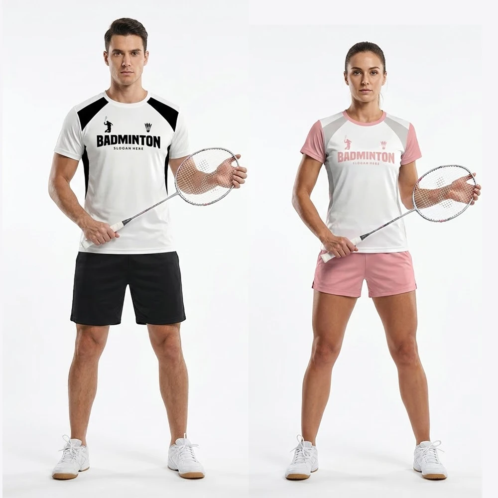 

Badminton Jersey T Shirts Men & Women Quick Drying Sports Fitness T-shirt Breathable Round Neck Short Sleeved Training Tees