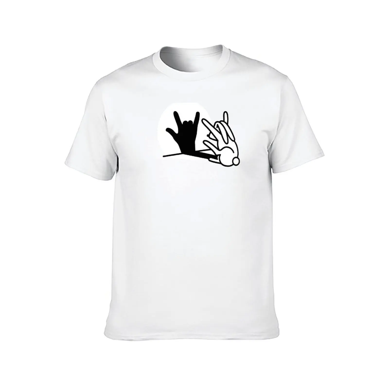 Funny rabbit shadow hand I Love you ILY sign language T-Shirt man tshirt t shirt man cotton T-Shirt