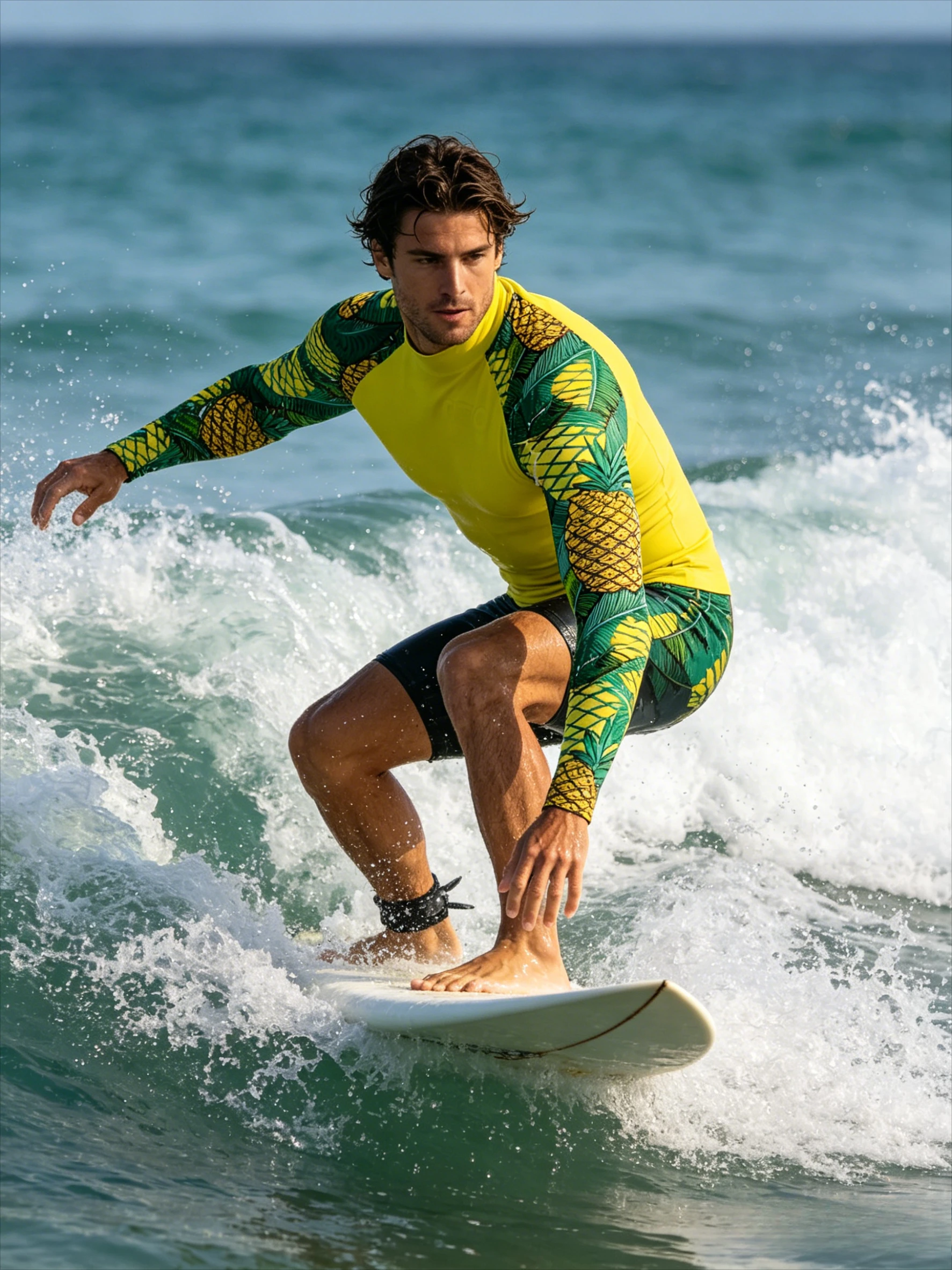 Camiseta de Surf de Manga Larga para Hombre 2026, Protección Solar, Tela Lycra Suave, Sudadera de Surf, Protección UV, Traje de Baño