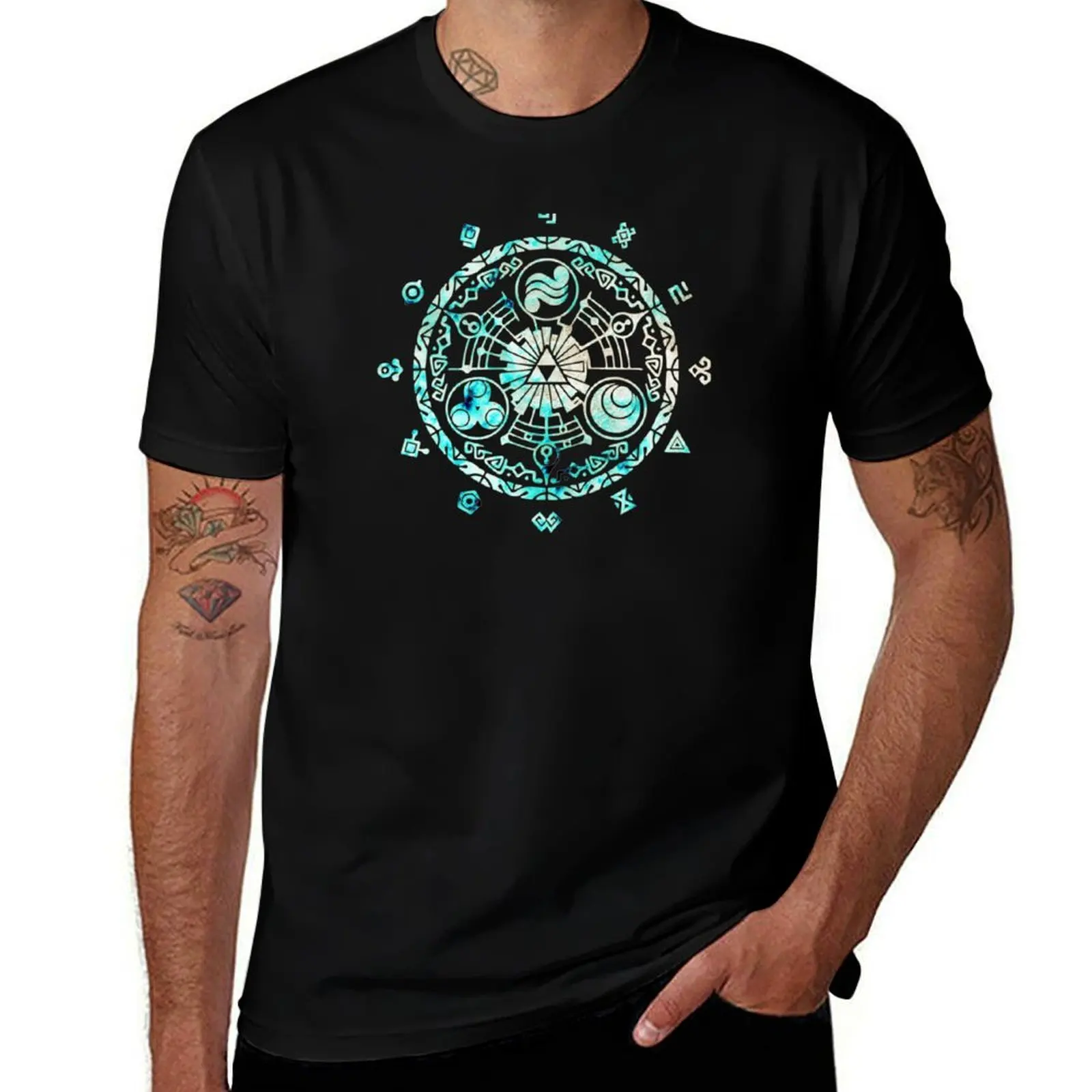 

zelda circle blue T-Shirt cotton t shirt pack t shirts for man cotton soft T-Shirt