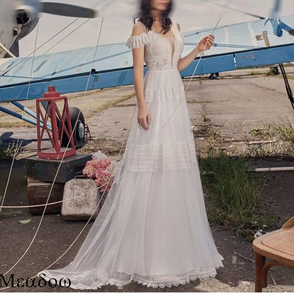 Robe de mariée formelle en mousseline de soie blanche personnalisée, Sexy, col en v, dos nu, haute qualité, sans manches, robes de mariée délicates