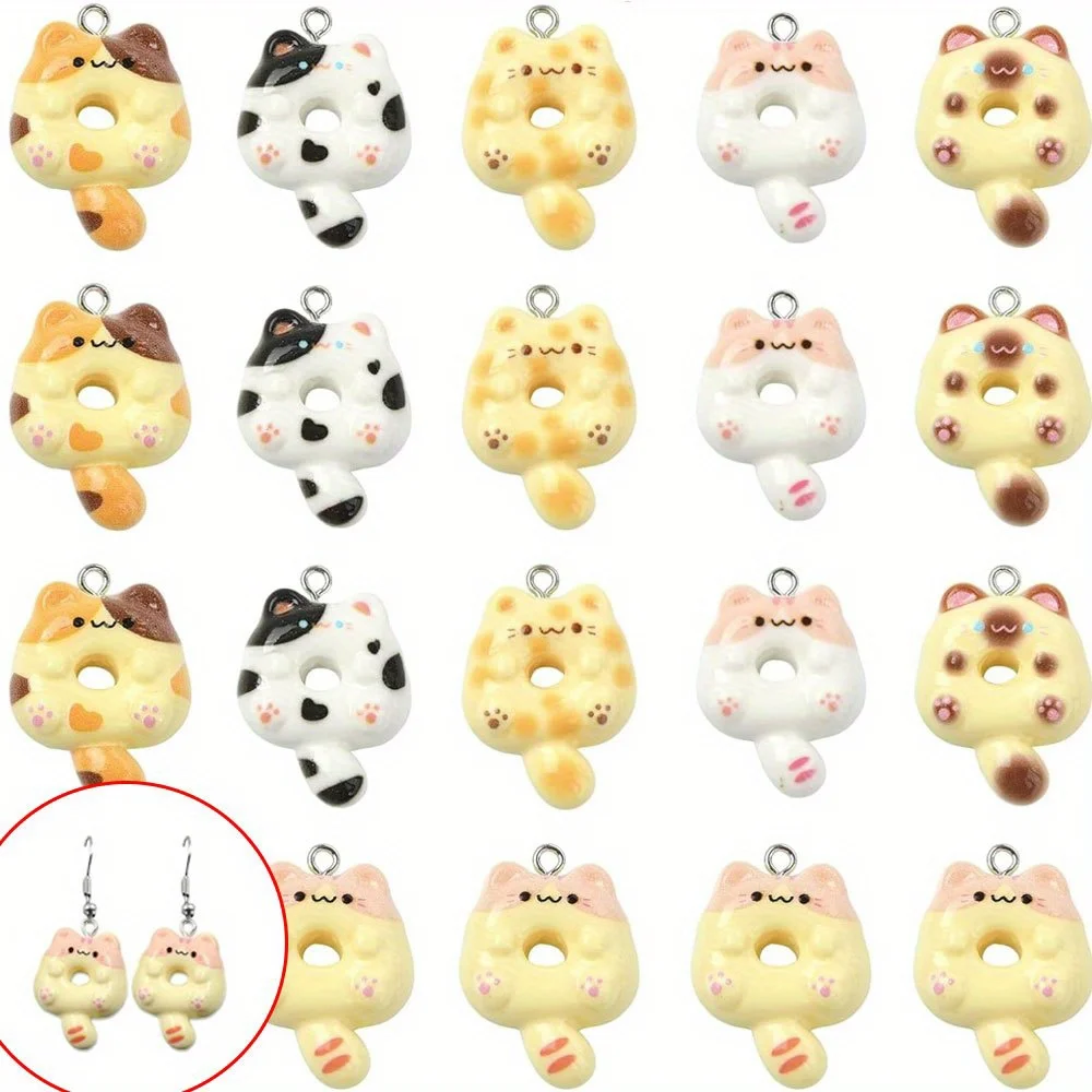 4/14/28pcs Multi-color Cat-shaped Decorative Pendants,Diy Bracelets,Necklaces Earrings,Valentine's Day Halloween GiftAccessories