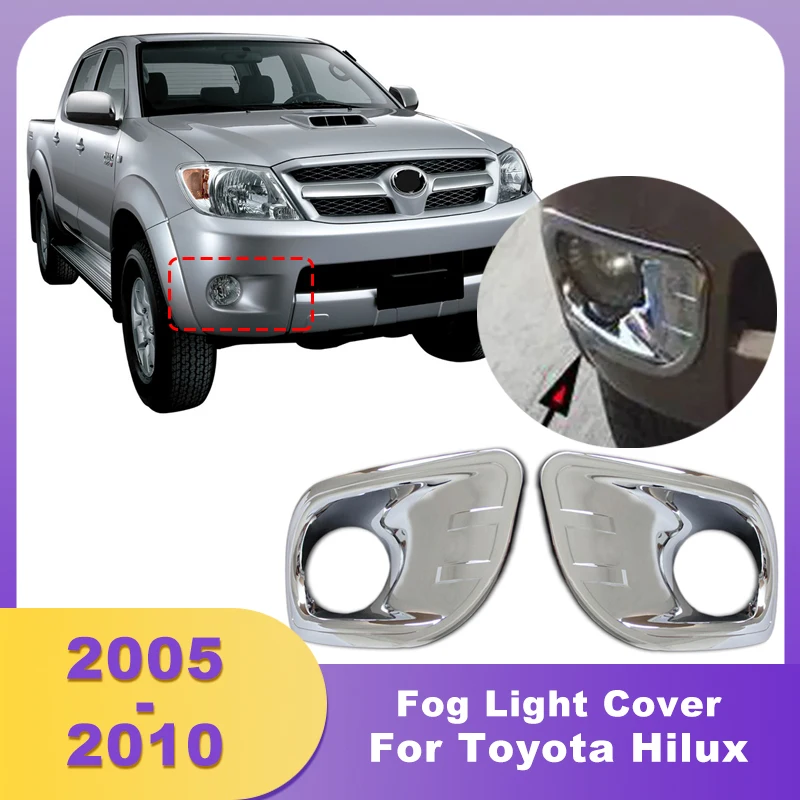ABS Chrome Fog Lights Cover Parts For Toyota Hilux 2005 2006 2007 2008 2009 2010 Car Accessories