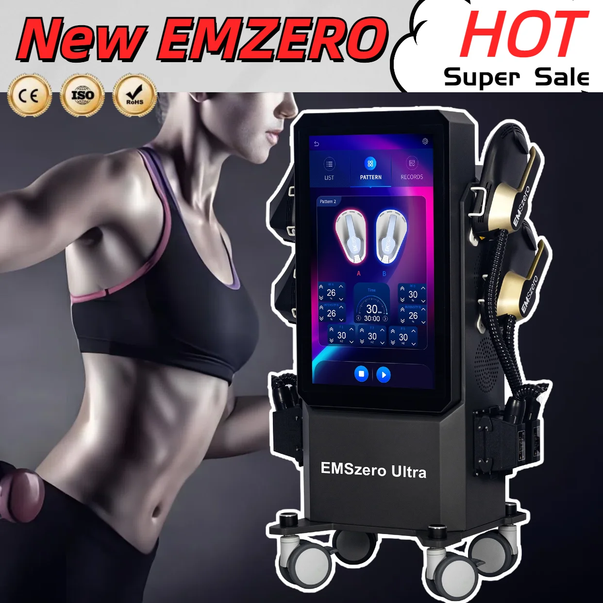 Newest Fat removal 4 Handles 15 Tesla EmsZERO EMS 6500W Body Shaping build muscle Fitness Health massage Machine