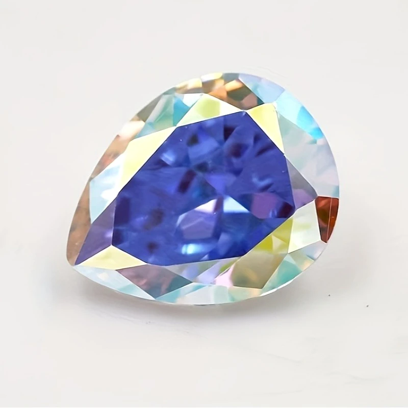 1Pc 1-2 Carat Colorful Color Moissanite, Pear Cut Water Shape Brilliant Stone for Jewelry Making Ring, Pendant, Earrings.