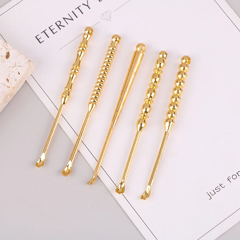 Ear Pick Ear Curette Cleaner Earwax Removal Cleaning Tools Brass Ear Spoon Portable Ear Cleaner Curette Multiple Design