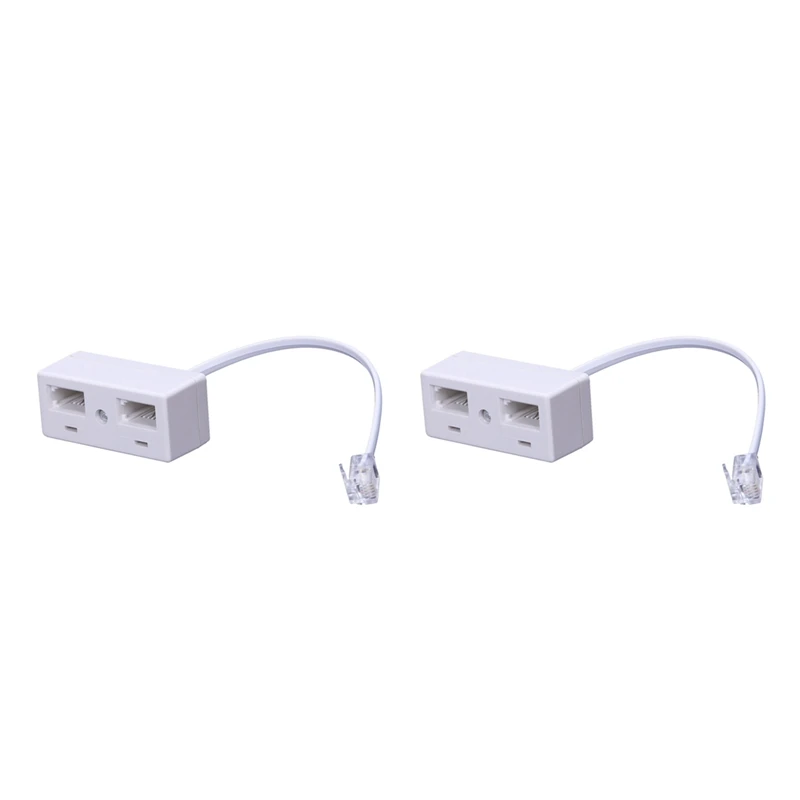 

2025 New-2X RJ11 Plug To Dual UK BT Telephone Socket Convertor