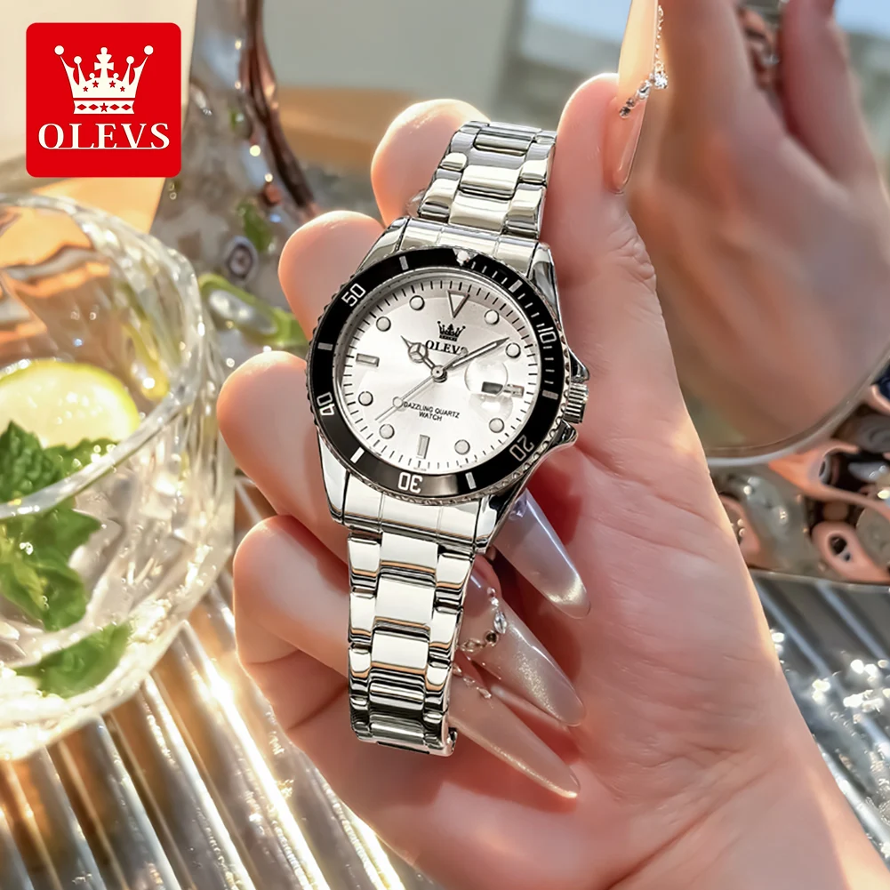 

Женские часы OLEVS 5885, классические, автоматические, с указателем даты, из нержавеющей стали, водонепроницаемые, с люминесцентными стрелками, кварцевые.