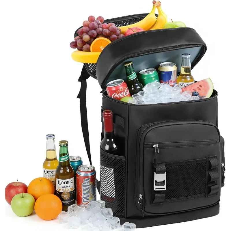 Cooler Backpack with Expandable Double Deck, 48 Can Leakproof Cooler Insulated Portable Soft Lunch Cooler, Extra Large Ice Chest Cooler for Beach, Picnic, Camping, Shopping