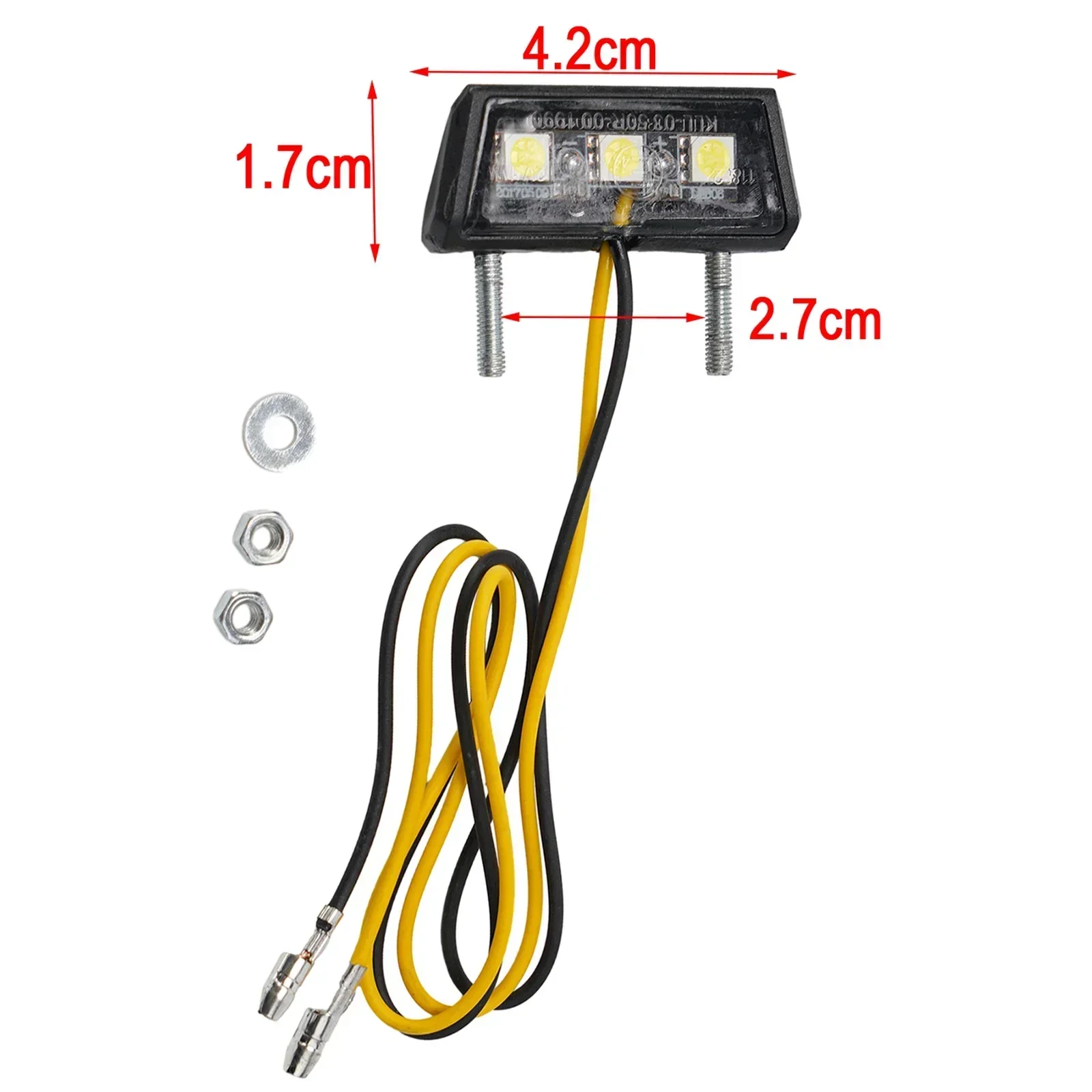 1 Uds. Soporte de luces LED para matrícula de coches y motocicletas, luz trasera de 12V, luz LED trasera impermeable para motocicleta