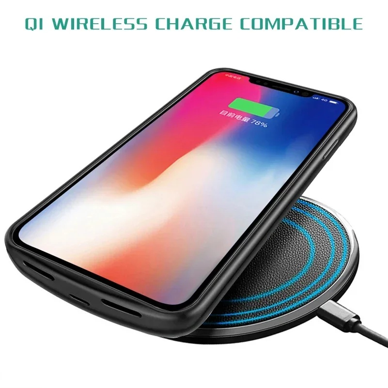 Portable Wireless Magsafe Power Bank Charger Case for Iphone X XS 6 7 8 Plus External Wireless Battery Pack for IPhone 6 7 8 X