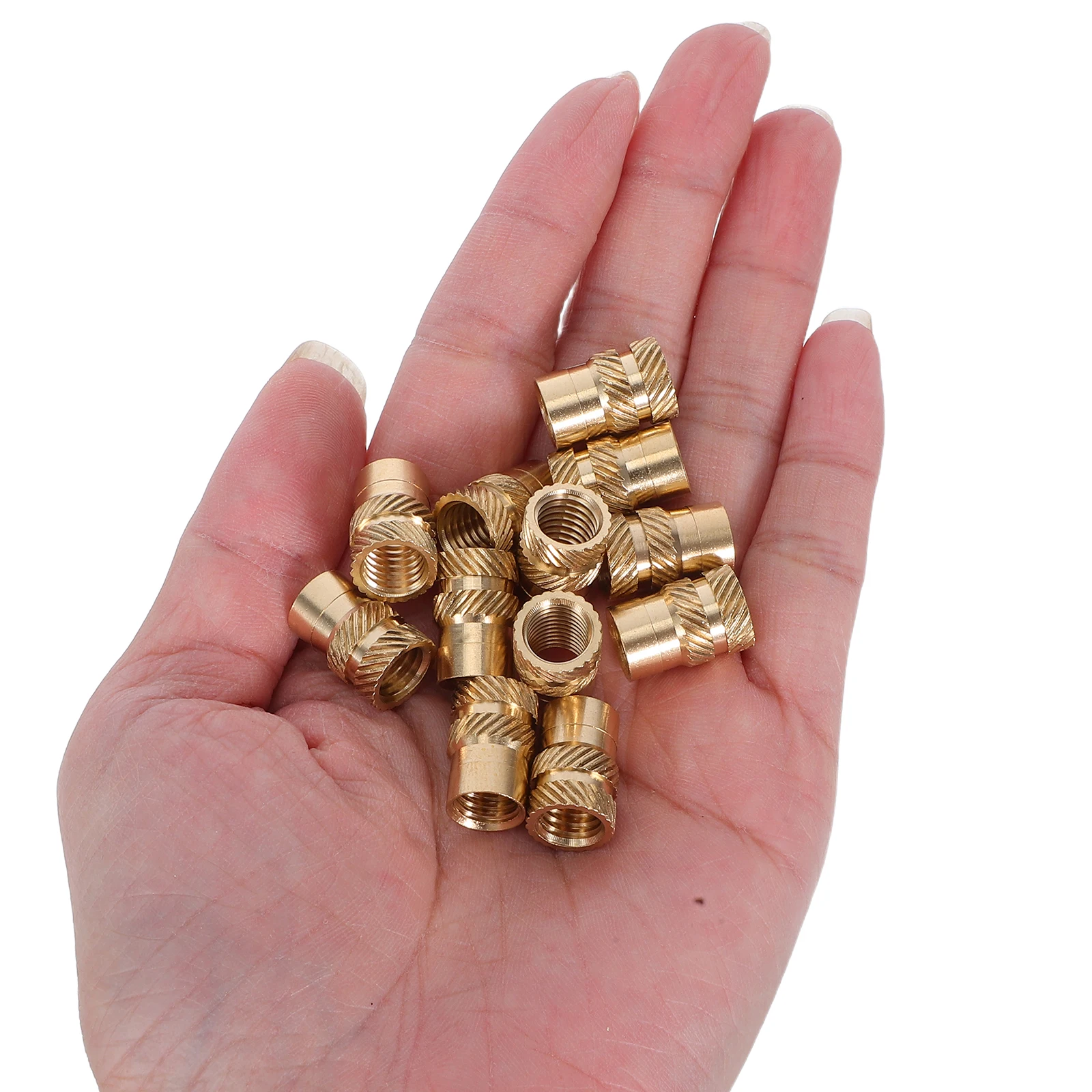 

50 Pcs Copper Nut Brass Knurled Threaded Insert Assortment and Precision Inserts Nuts