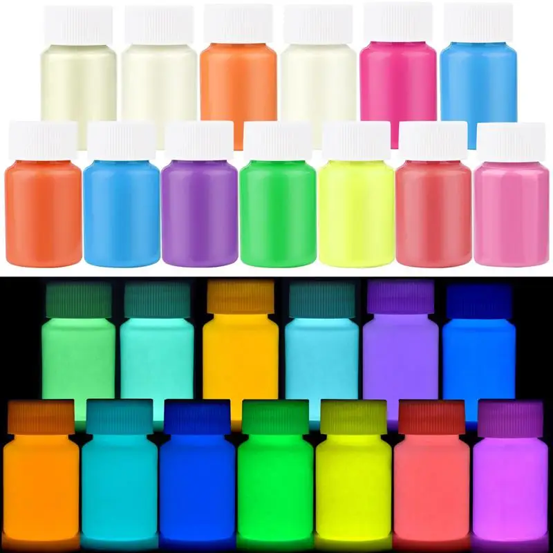 20g/30g/Bottle Fluorescent Pigment Luminous Paint Epoxy Resin Pigment Glow In Dark Acrylic Paints DIY Party Resin Dye Supplies
