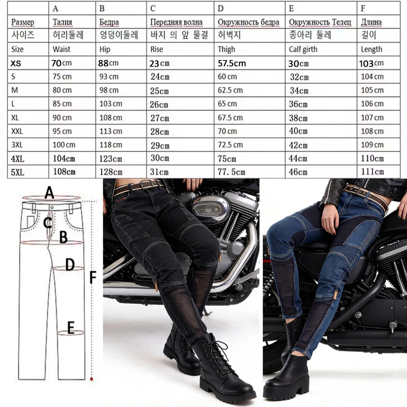 Summer Riding Pants Women Kevlar Motorcycle Jeans All Blue Mesh Denim Abrasion Resistant Windproof Durable Dirt Bike Trousers032