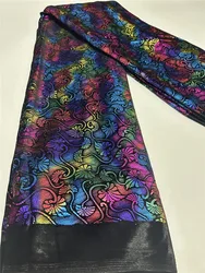 Luxury Velvet Lace Fabric 5 Yars High Quality 2025 Black printing Lace Fabric Fashion African Laces Fabric For Women
