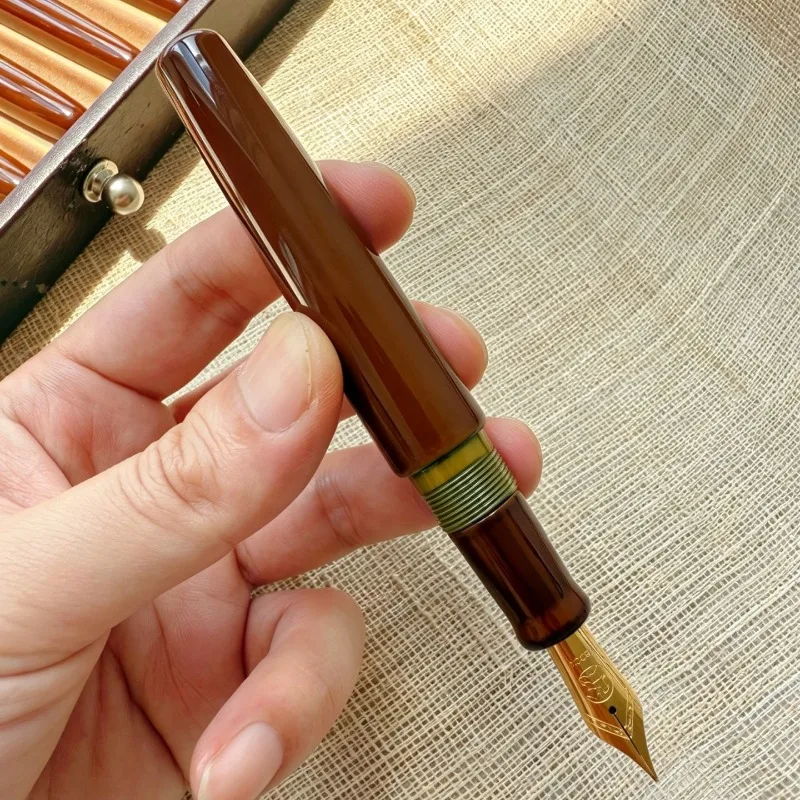 JIYUE Traditional Lacquer Handmade Fountain Pen No.6 Little Prince Pen Tip Hard Rubber Rod BOCK Tip Suitable Collection Ink Pens