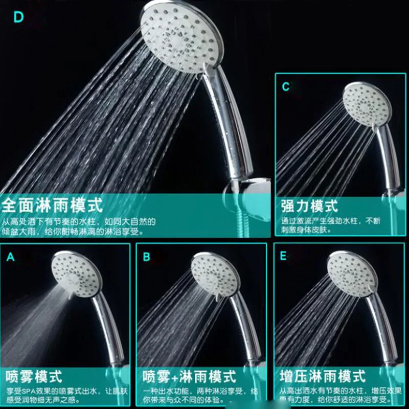 5 modes ABS Handheld Shower Head Water Sprinkle Bathroom Shower Accessories Multi-functions Universal Interface 20mm a1