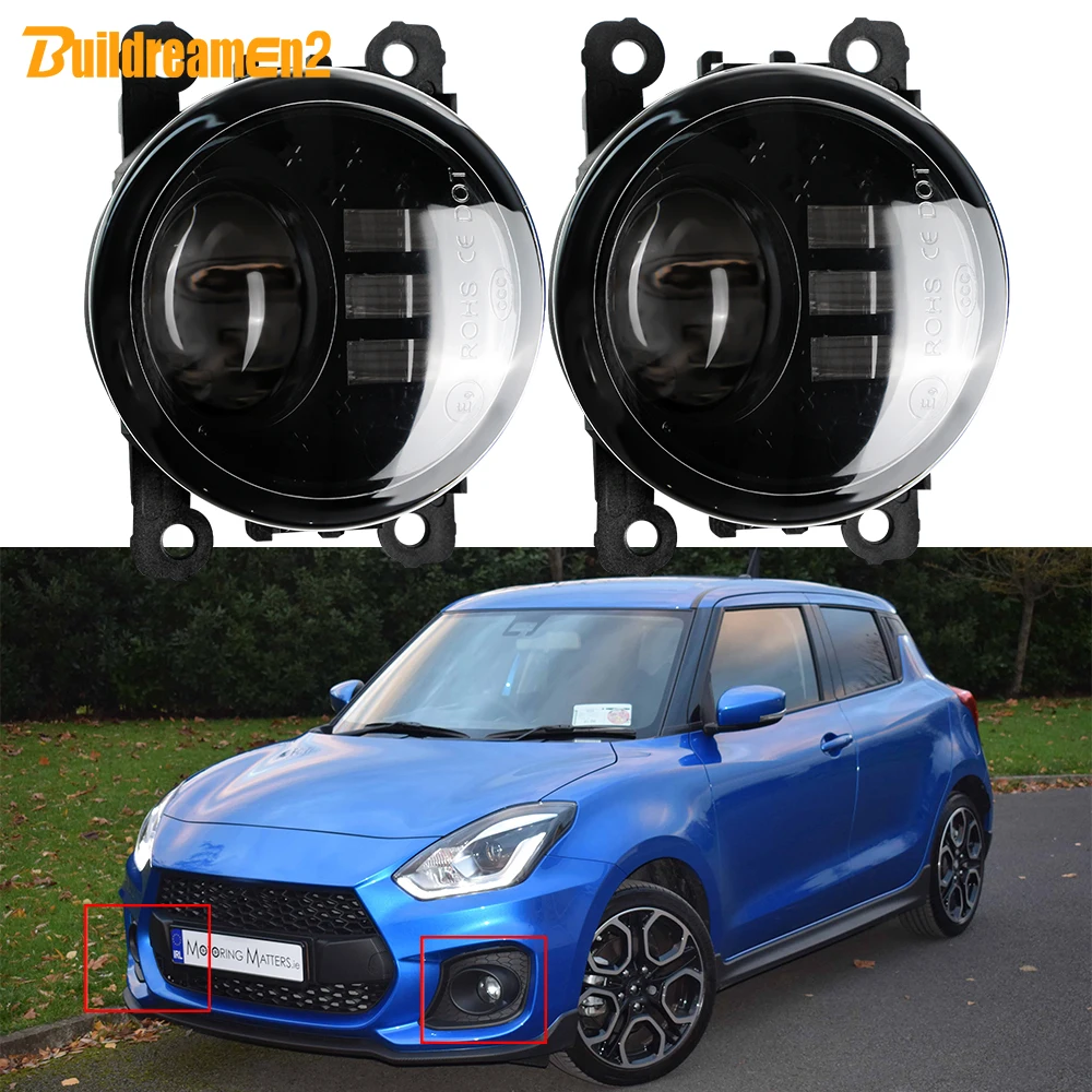 

2 Pieces Car Front Fog Light Assembly For Suzuki Swift Sport 2007-2023 30W H11 LED Fog Daytime Running Lamp Accessories