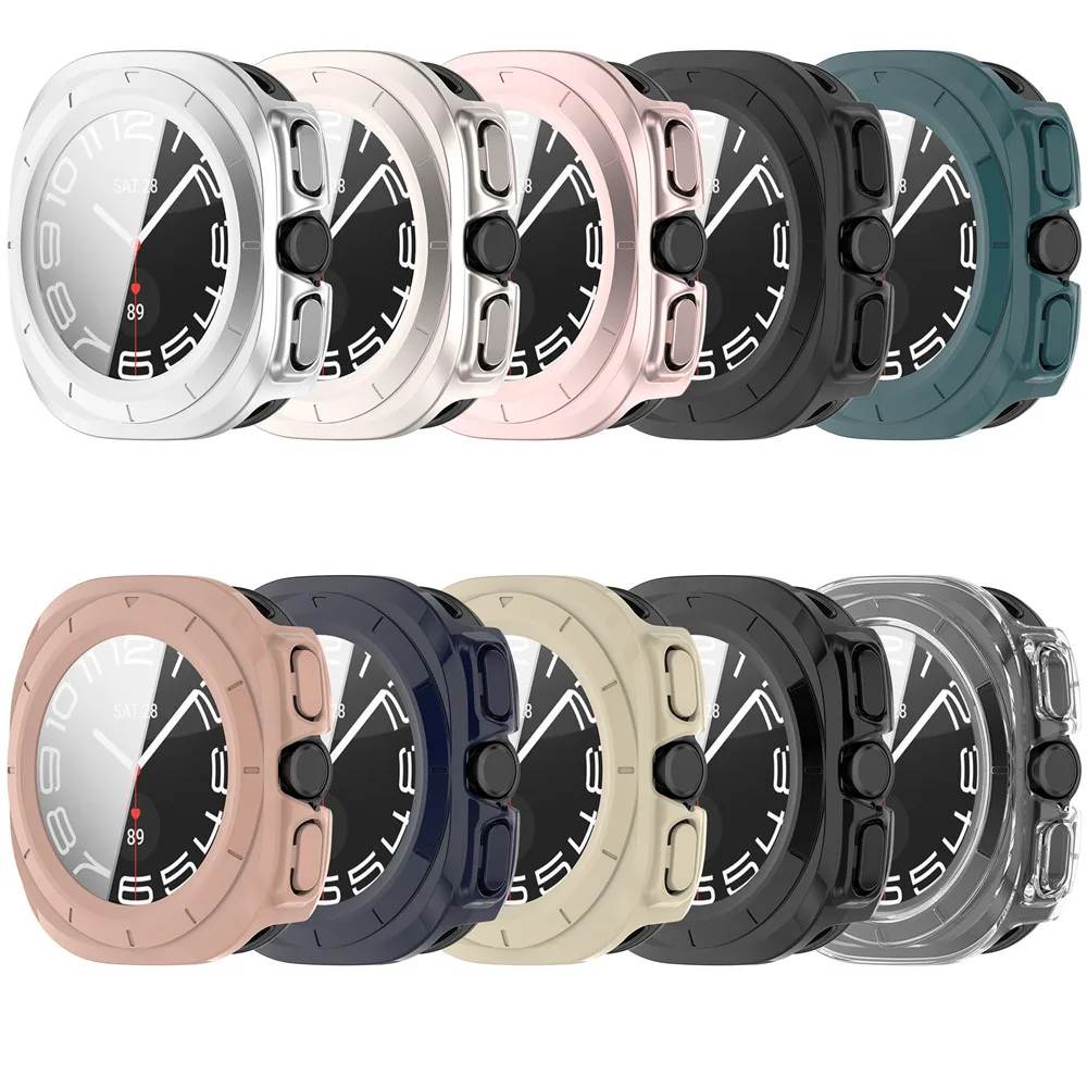 Case Cover and Tempered Glass Screen Protector For Samsung Watch 7 Ultra 47mm Frame High Quality PC Slim Protective Accessories