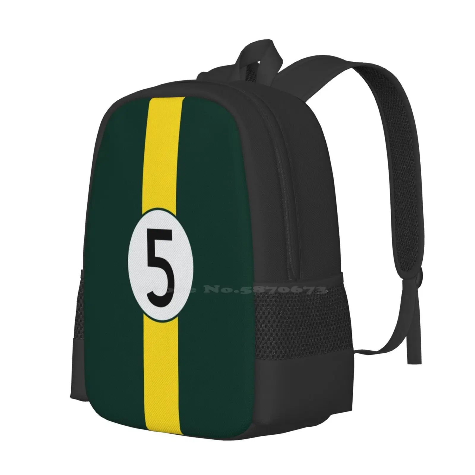 #5 Racing Livery Hot Sale Schoolbag Backpack Fashion Bags Lotus 49 Motorsport Racing Car Livery Green Vintage Chapman Champion